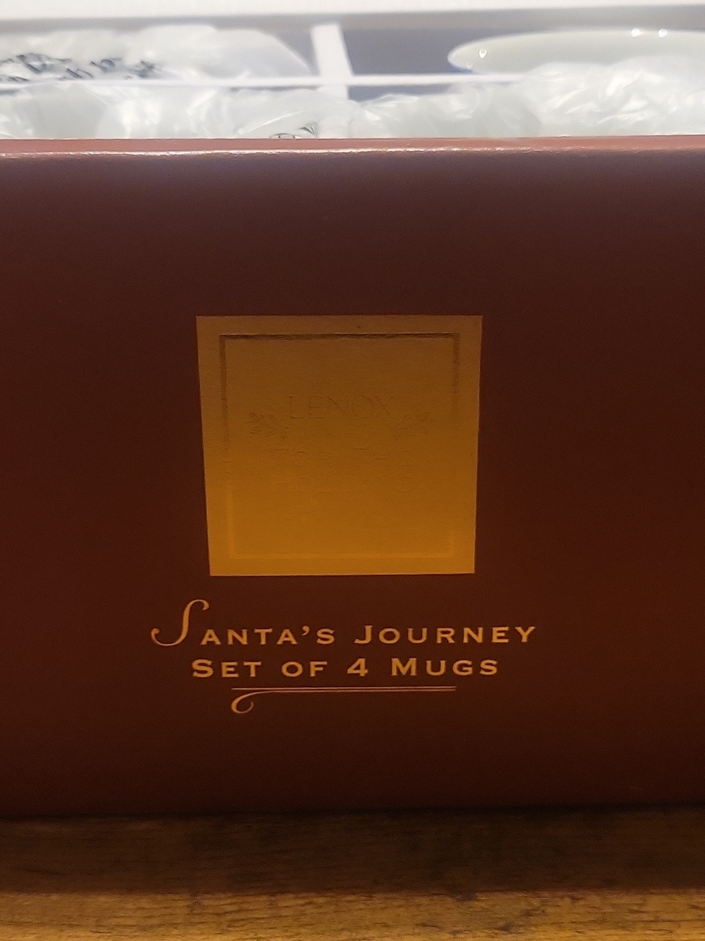 Lenox Santa's Journey Set of 4 Mugs - Red and Gold Box